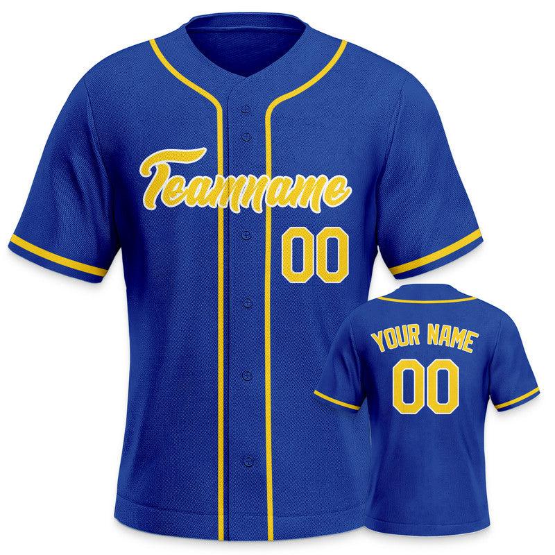 Custom Royal-White Authentic Baseball Jersey-3